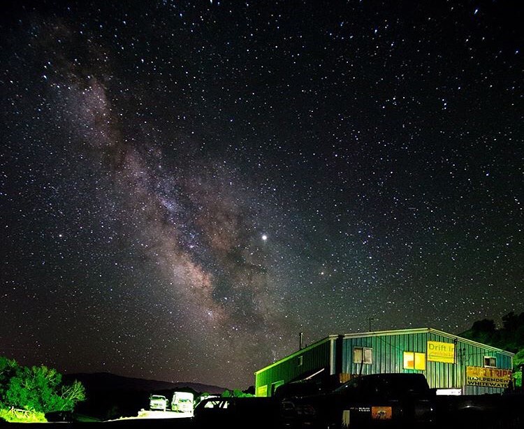 a train on the tracks at night